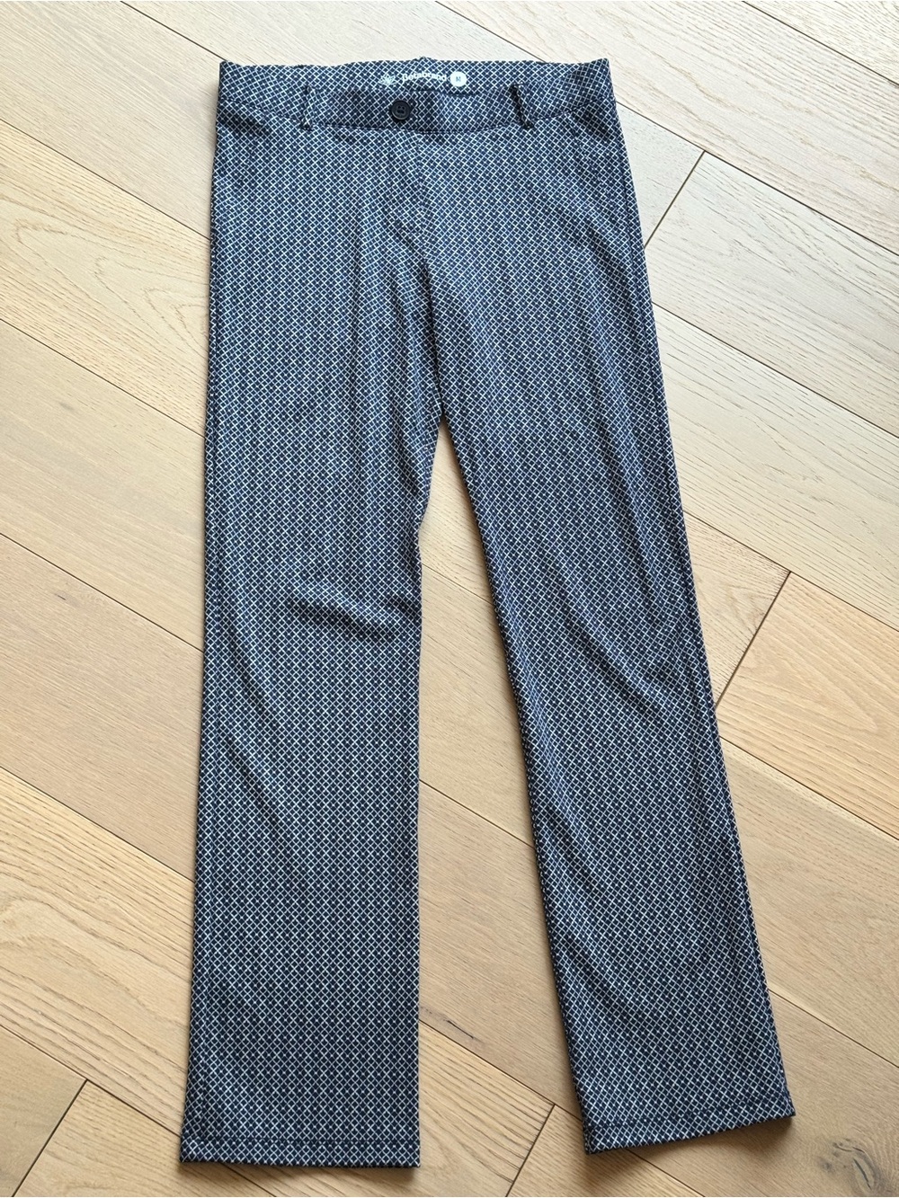 Betabrand Women's Geometric Print Straight-Leg Pants - Black & Gray